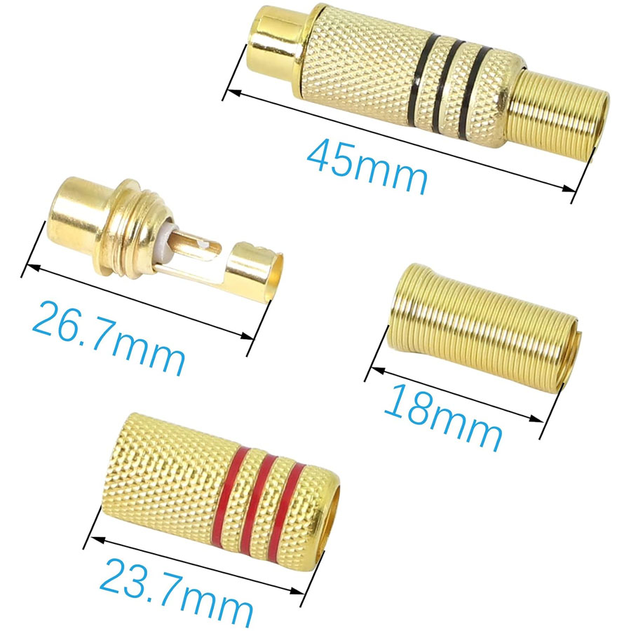 4PCS RCA Plug Gold Plated Sold - Audio Home Cinema 评论和价格